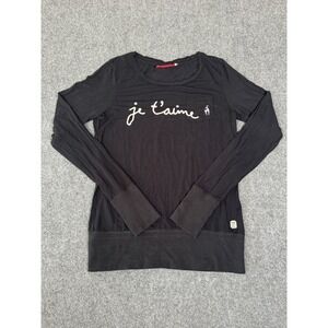 Toni Sailer Shirt Womens Size 40 US 8 Black Long Sleeve Tee